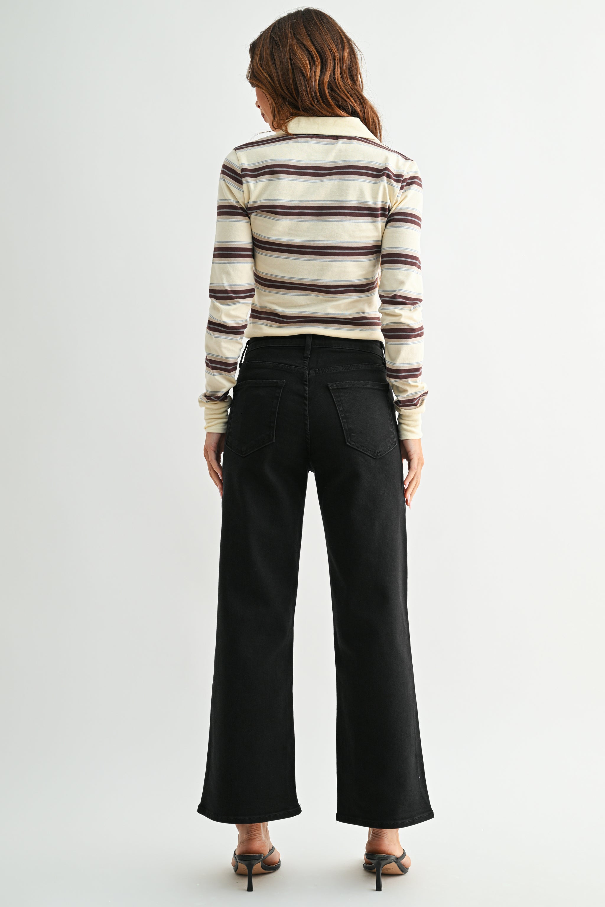 BLACK】Light denim wide pants 【公式通販】