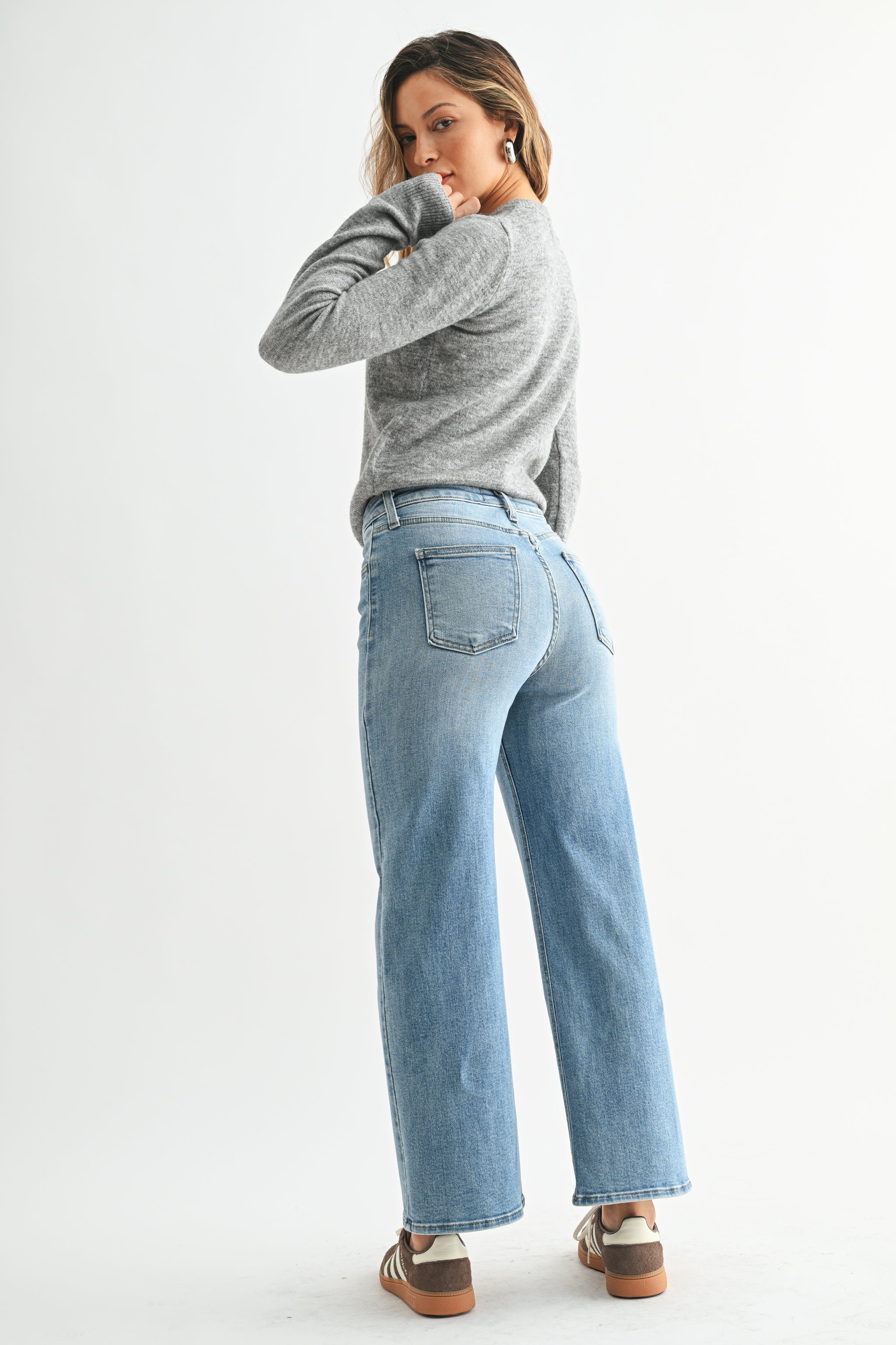 【Anyone more】Peeling Black Blue Washing Denim Wide Pants cd6254d219fea7048a4d7041689486
