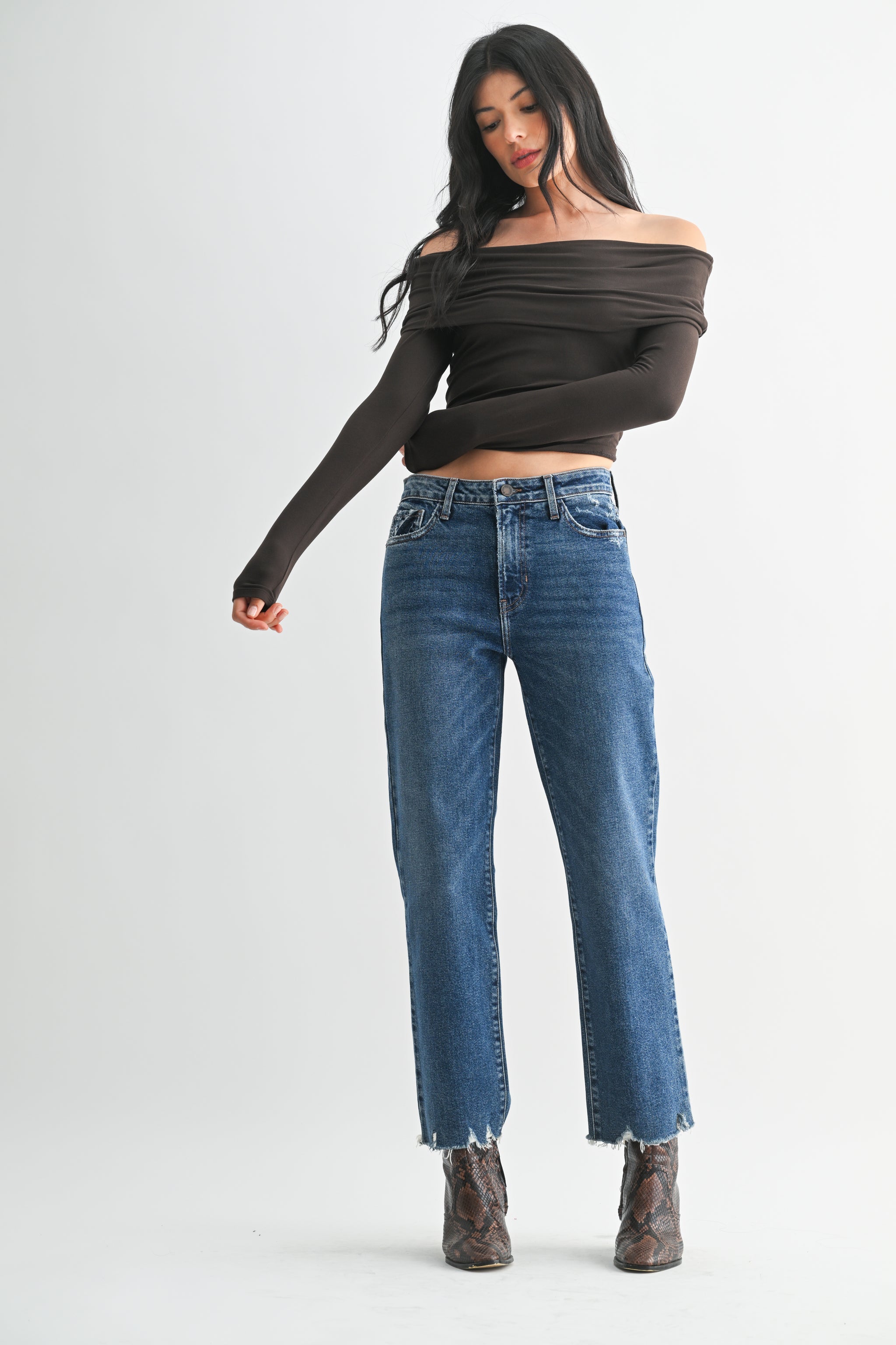 【MODERNIF】Basic Black Wide Denim Pants Nera mid-rise straight cargo jeans in black - Agolde | Mytheresa