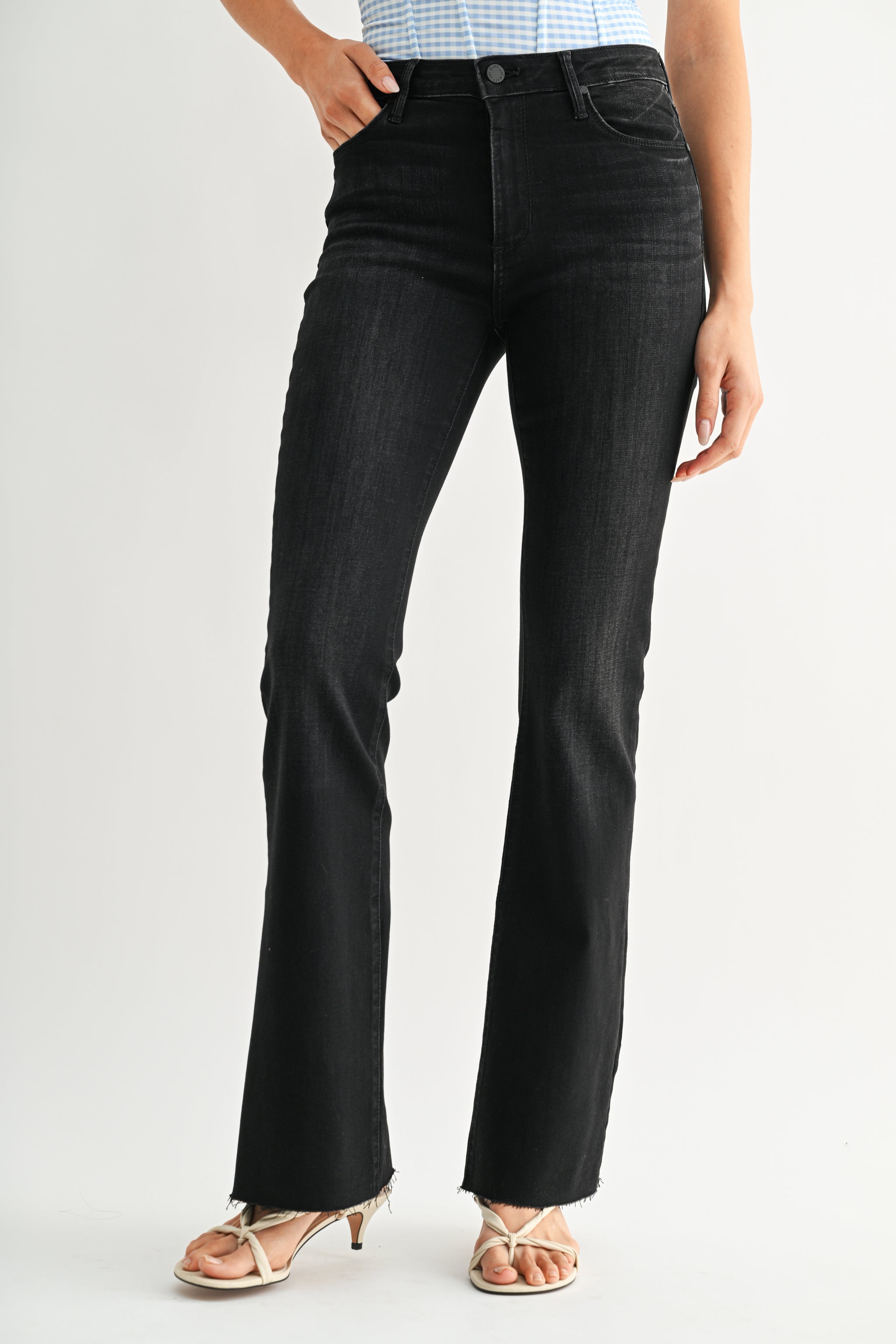 【1回着用のみ】Gradient Dye Flare Jeans black The Fall Flare - Extended Sizing – Just Black Denim