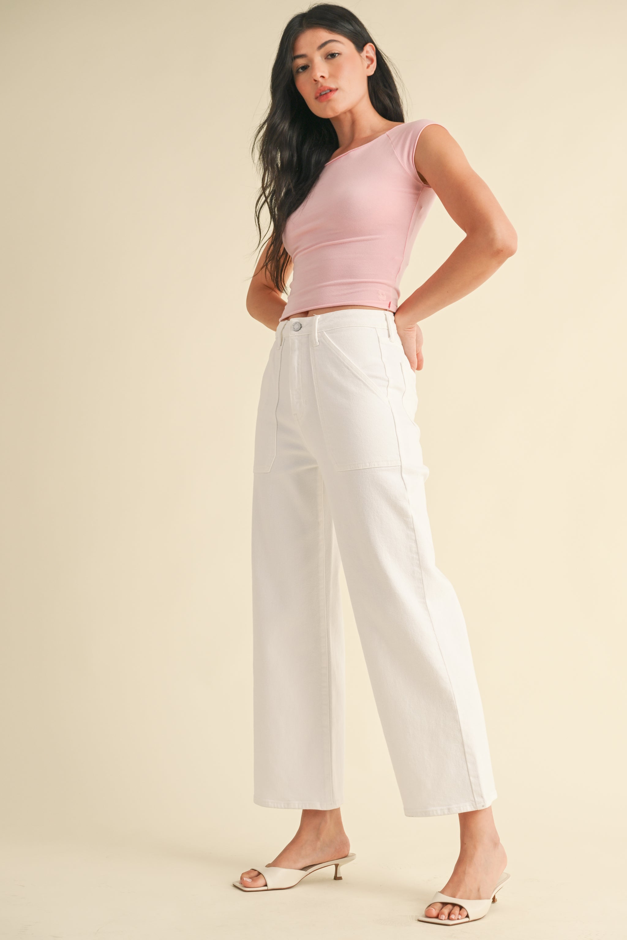 The Patch Pocket Wide Leg – Just Black Denim