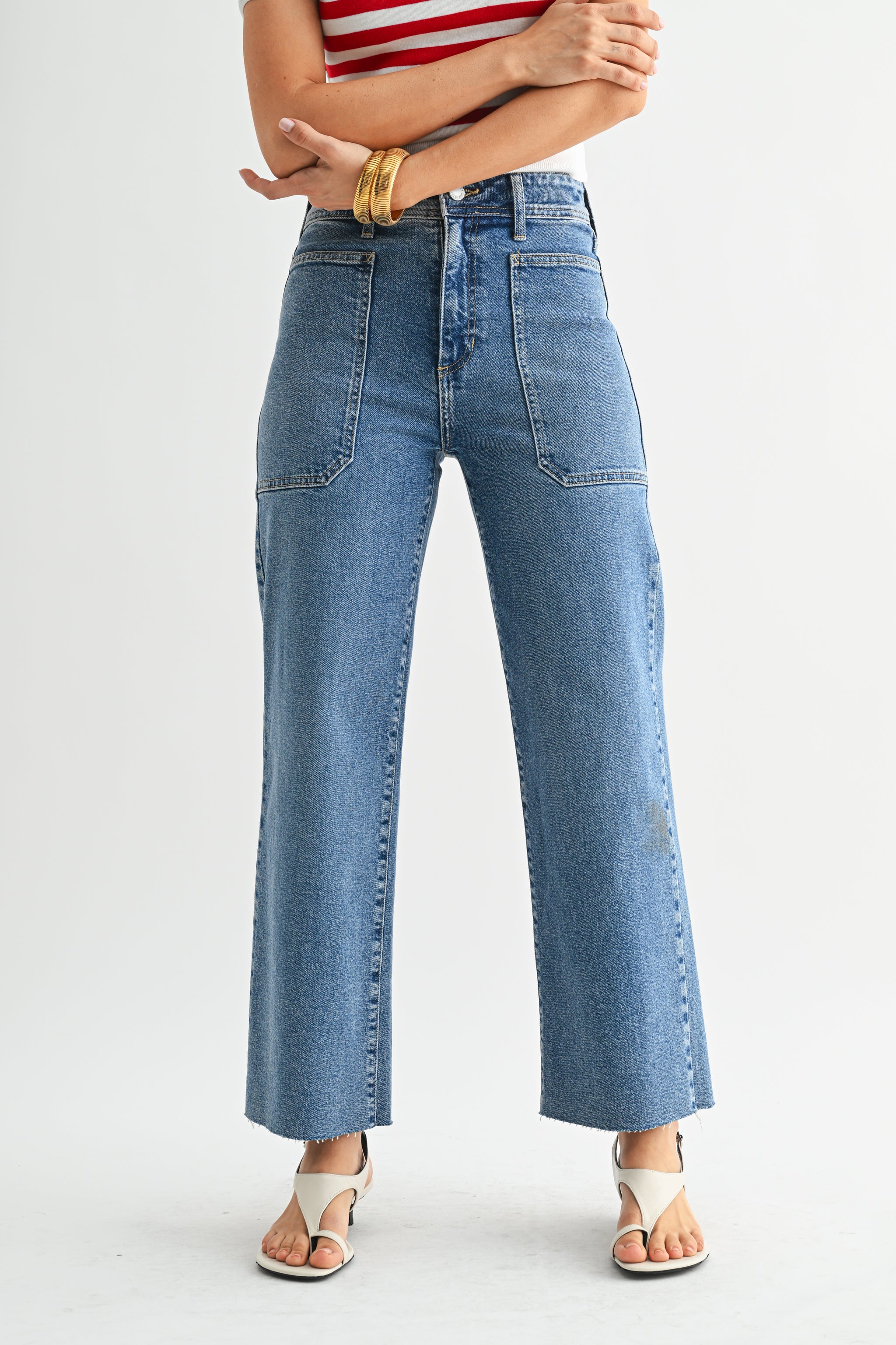 【YOURNUS】Unique pocket black wide denim BOOSTER STRAP PANT BLACK DENIM – trashandvaudeville