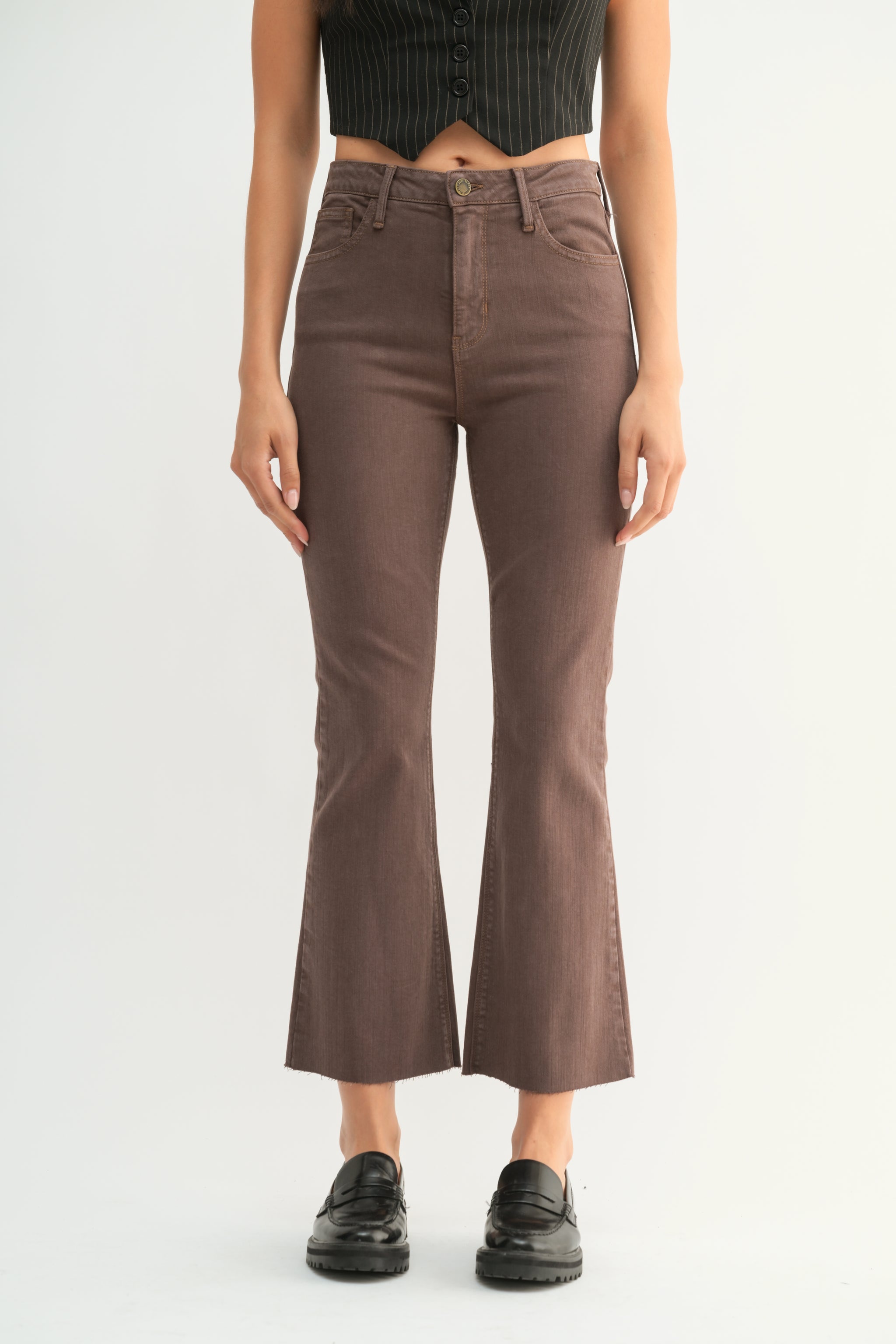 The Cropped Demi Flare – Just Black Denim