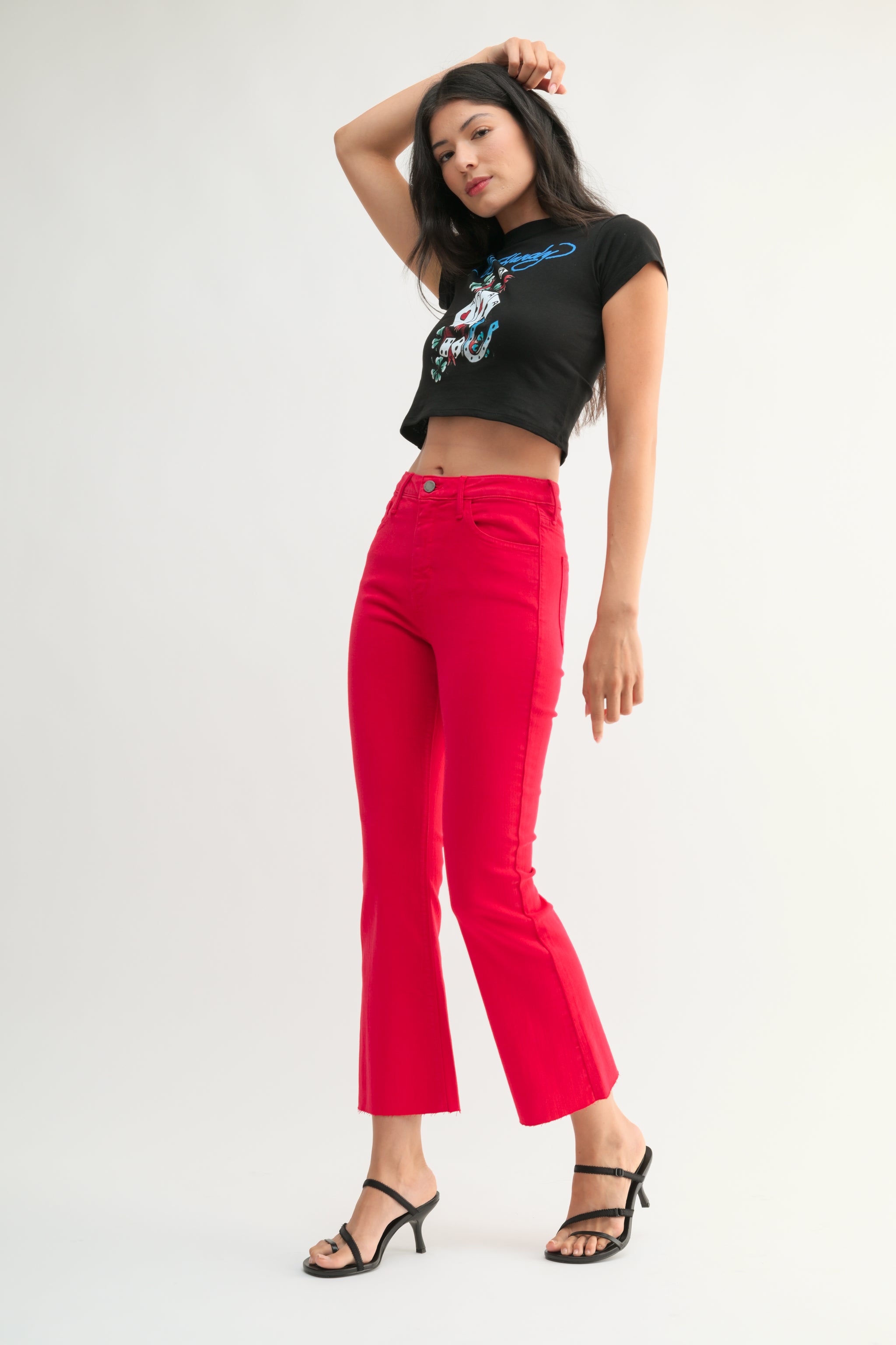 The Cropped Demi Flare – Just Black Denim