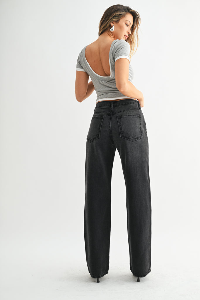 The Relaxed Waist Straight Leg – Just Black Denim