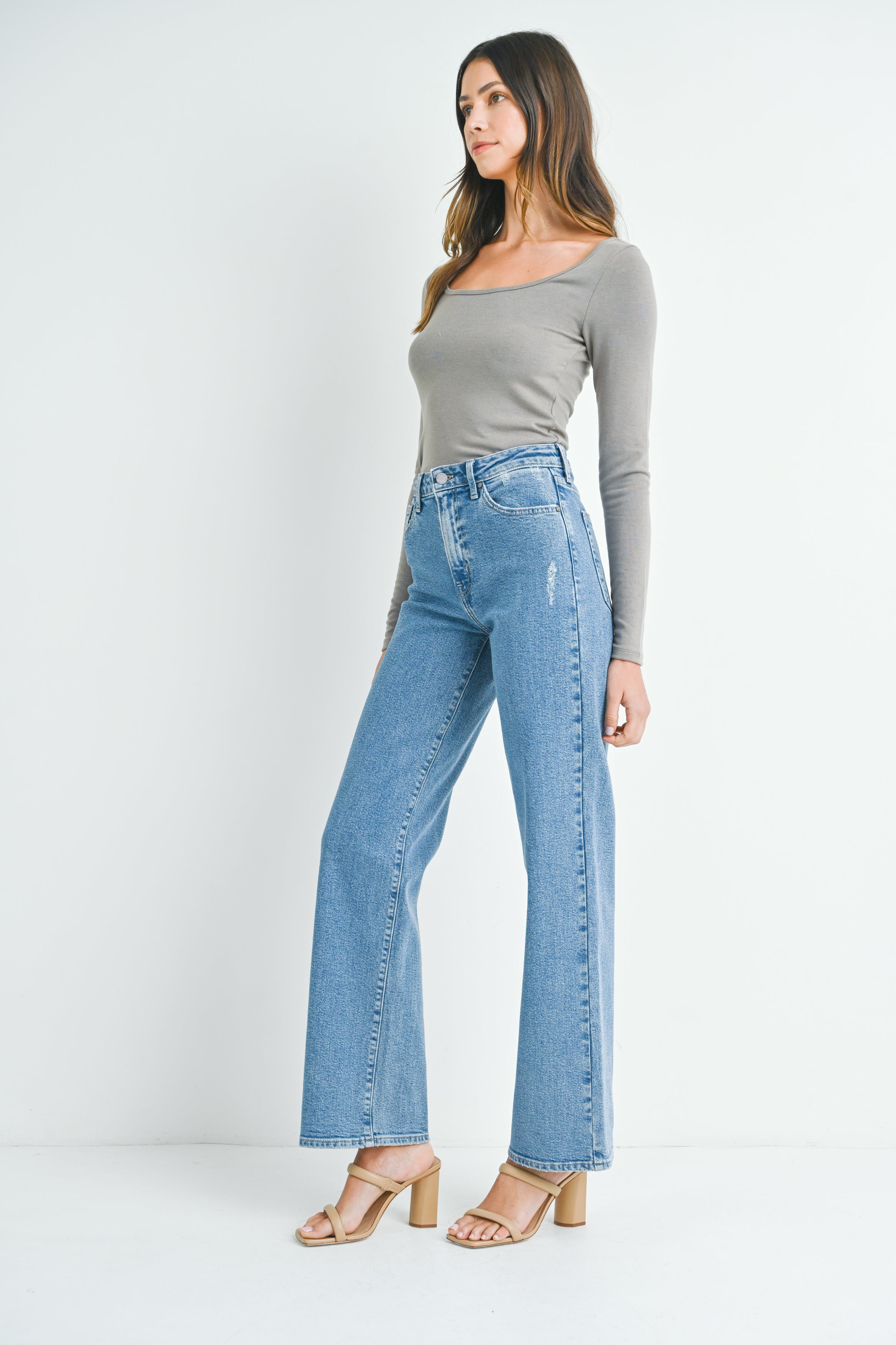 The Perfect Wide Leg – Just Black Denim - Main Image