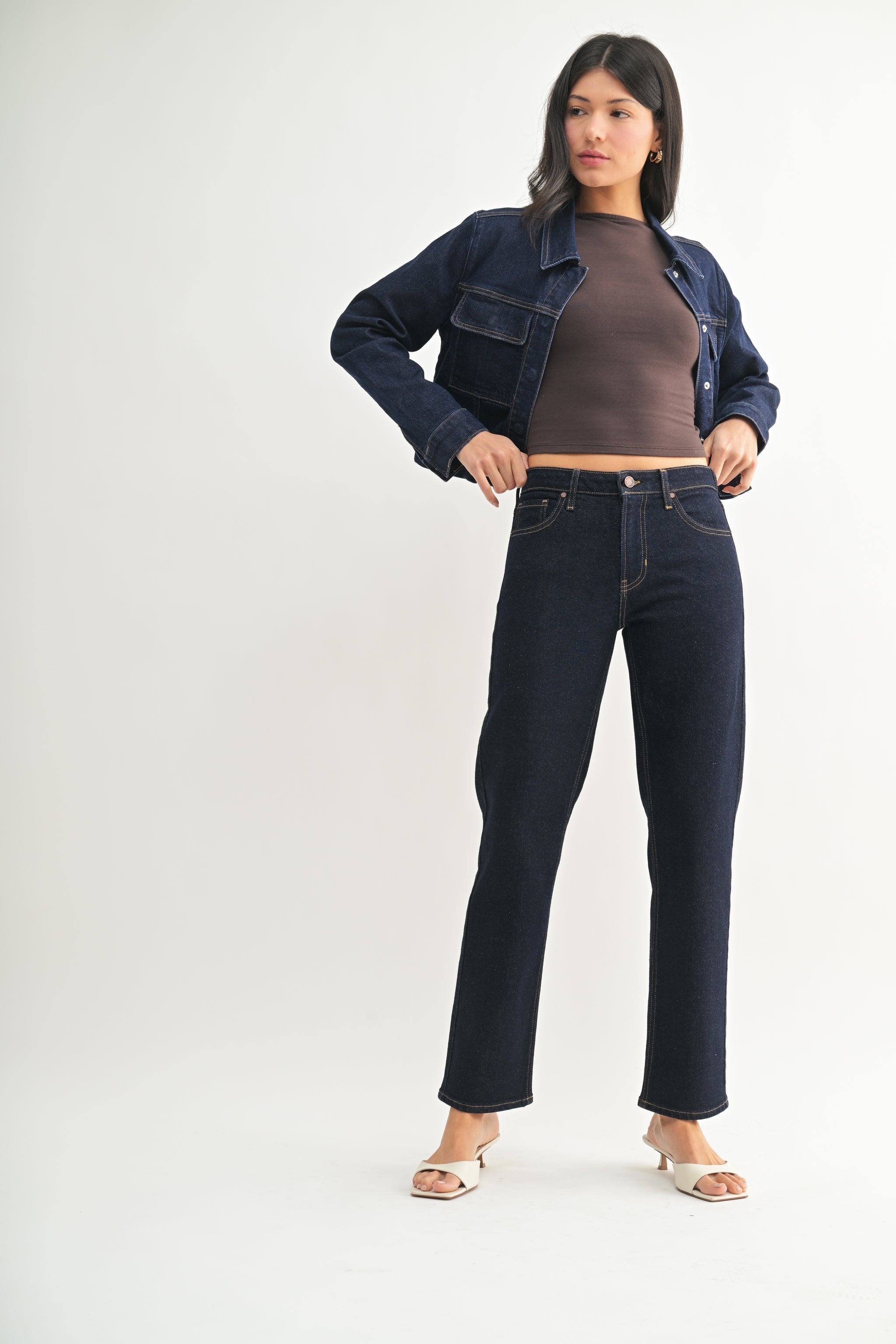 The Mid Rise Straight Jean – Just Black Denim