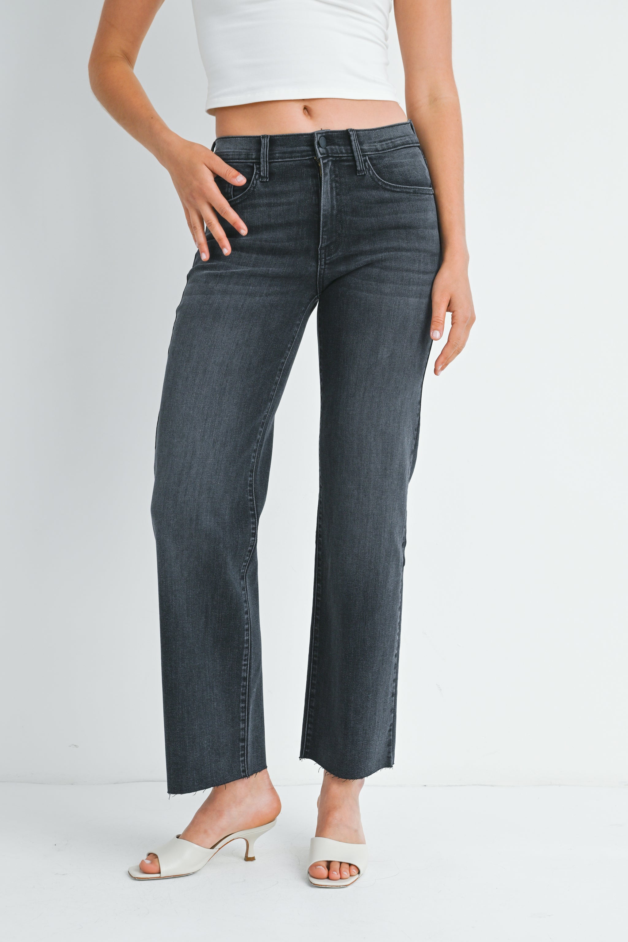 【PALEJADE】Black Cotton Low-Rise Demim Jean 71ngyyhSDSL._UY350_.jpg