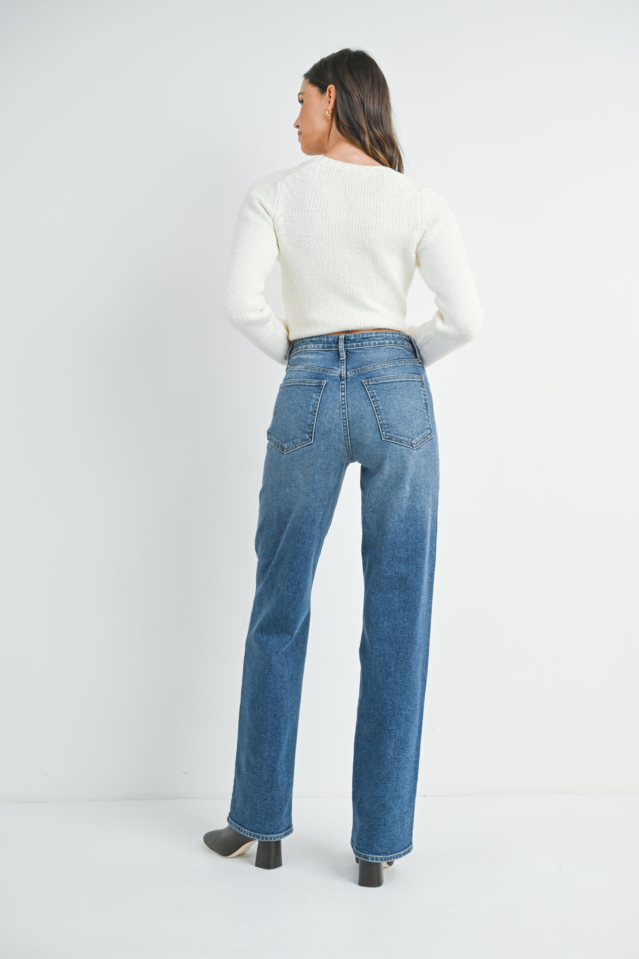 The Longer Length Straight Jean – Just Black Denim