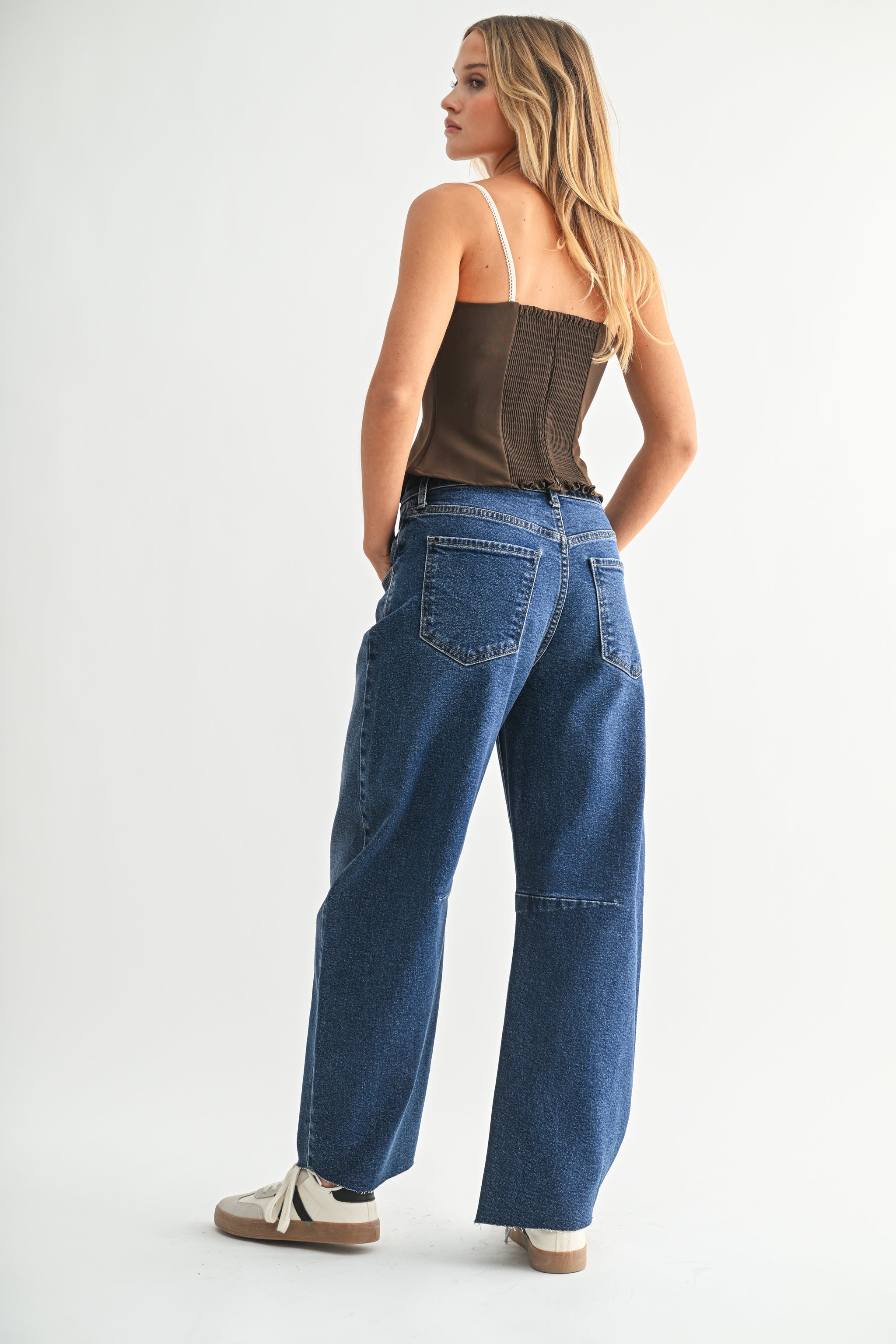 The Seamed Barrel Jean – Just Black Denim