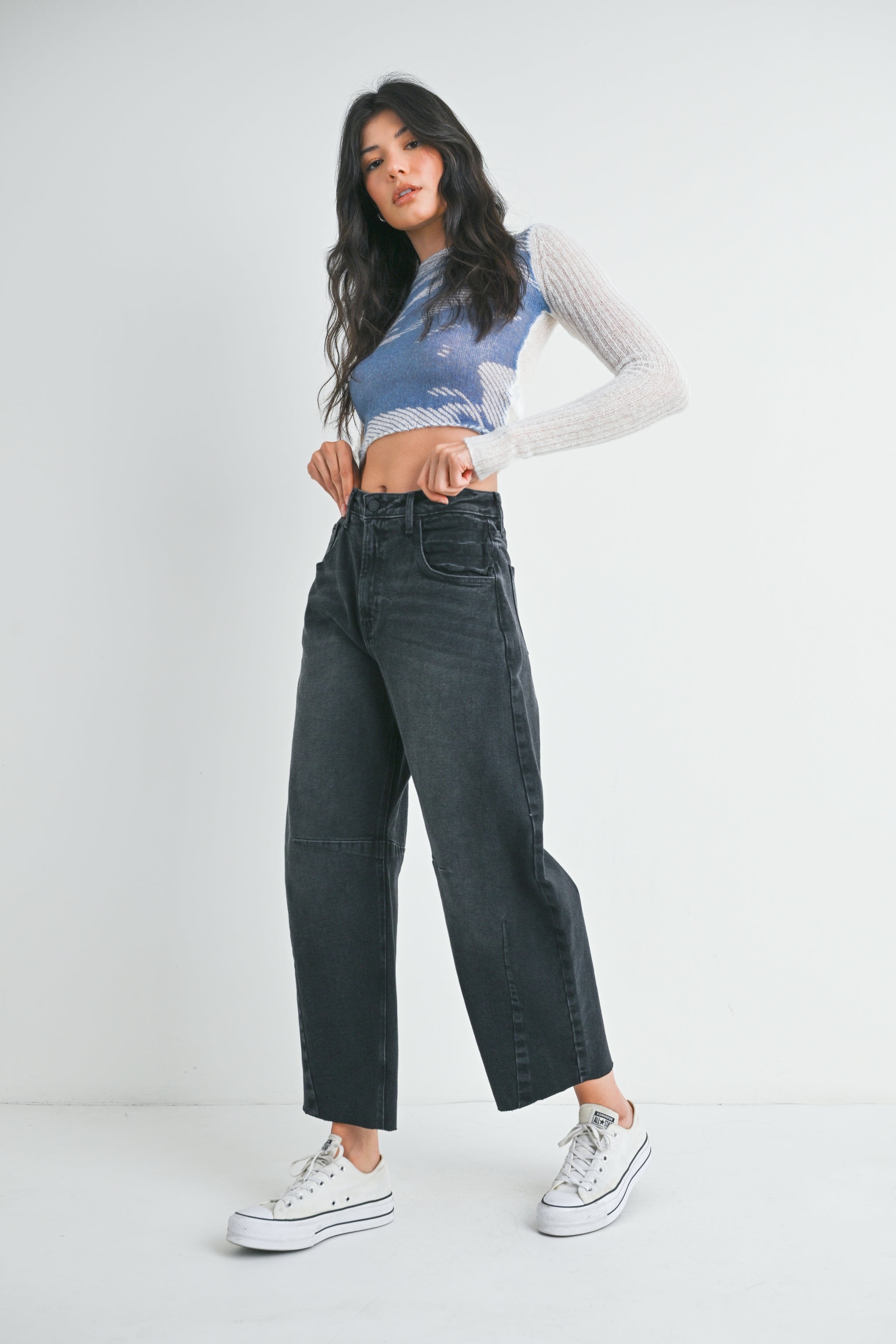 The Seamed Barrel Jean – Just Black Denim