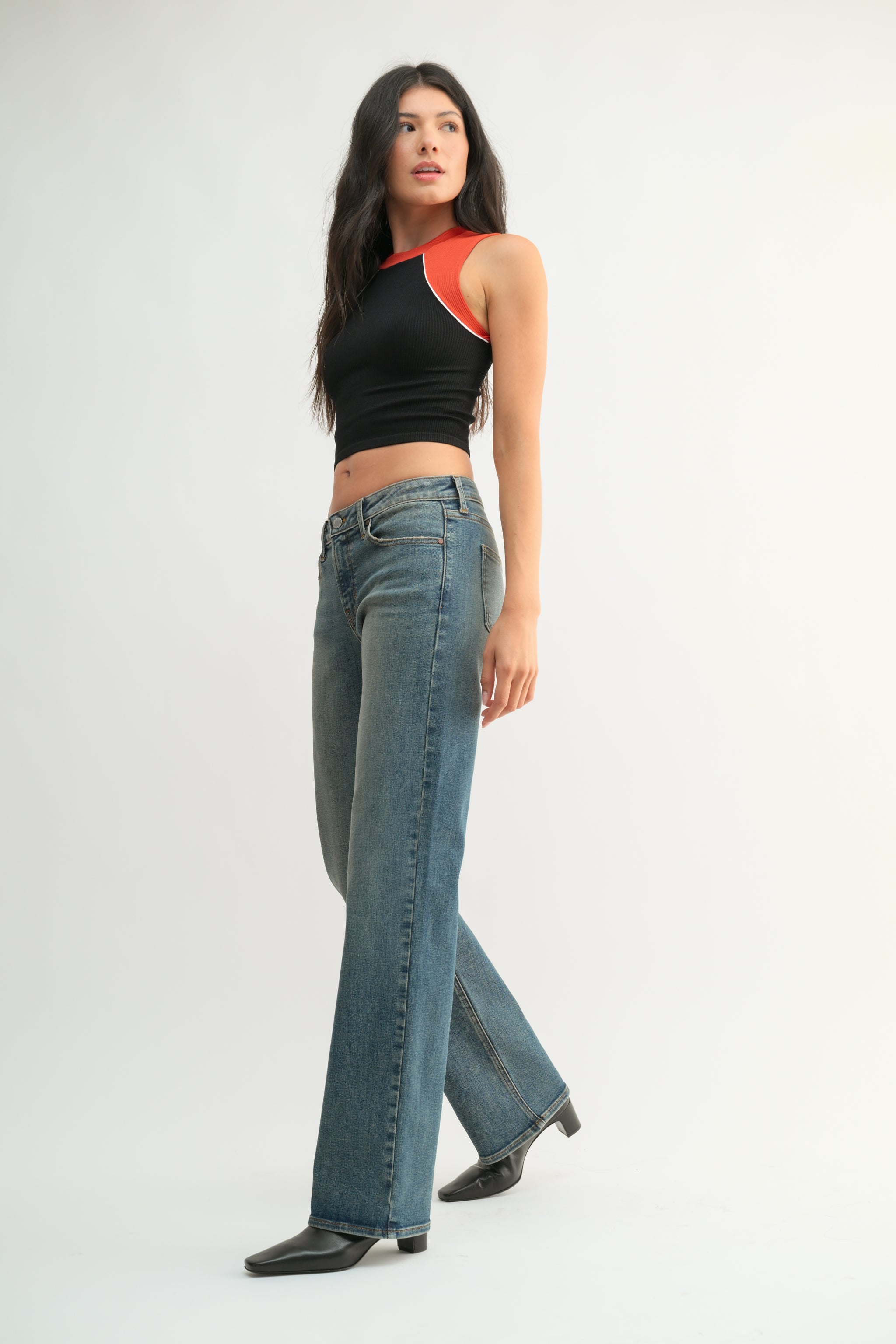 The Longer Length Vintage Straight – Just Black Denim