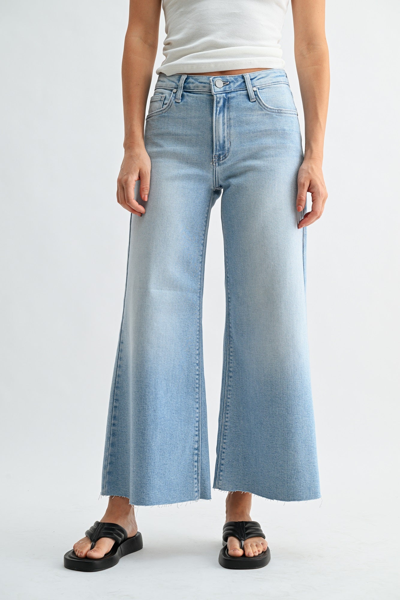 The Wide Leg Flare Crop – Just Black Denim