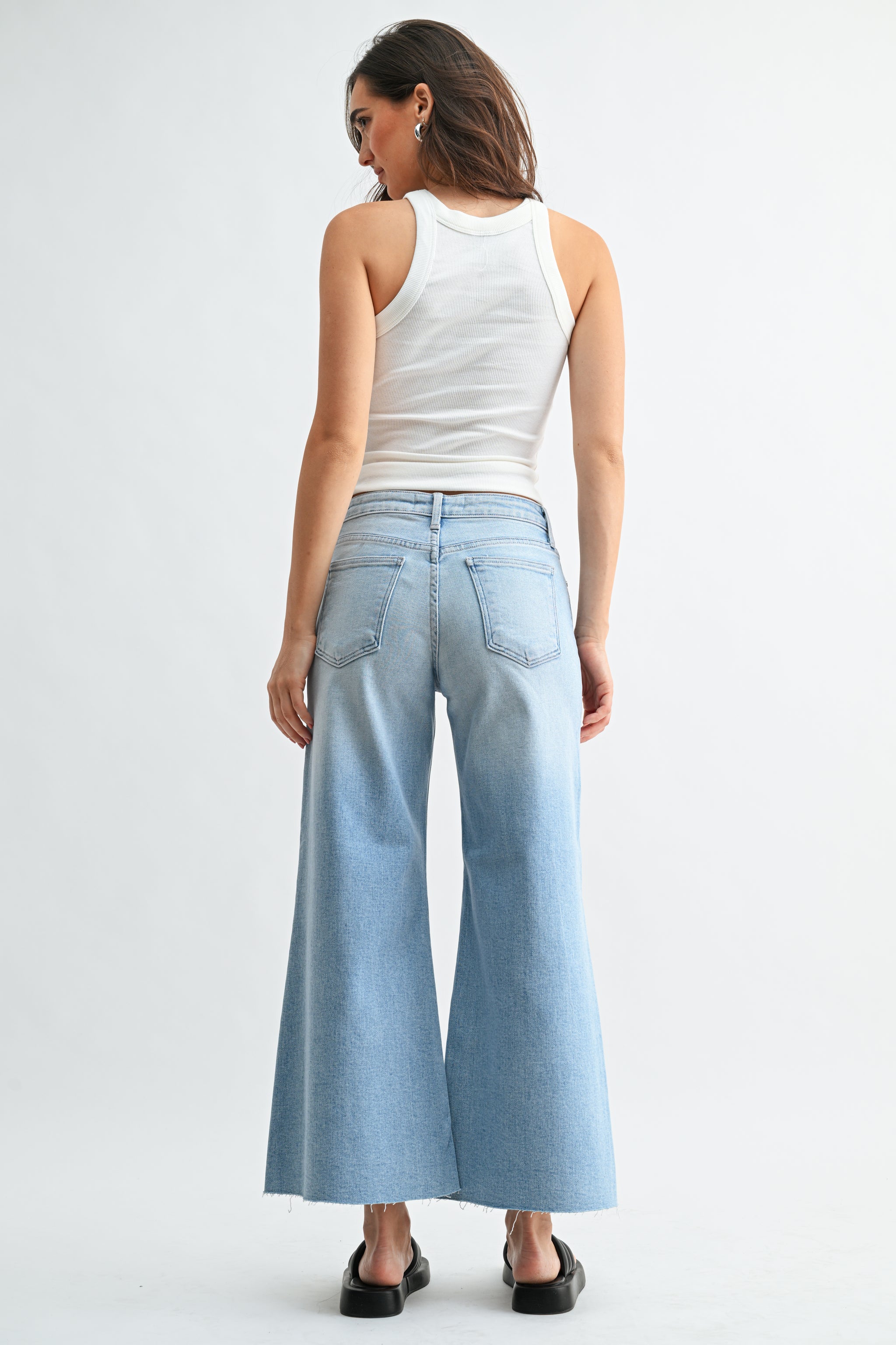 The Wide Leg Flare Crop – Just Black Denim
