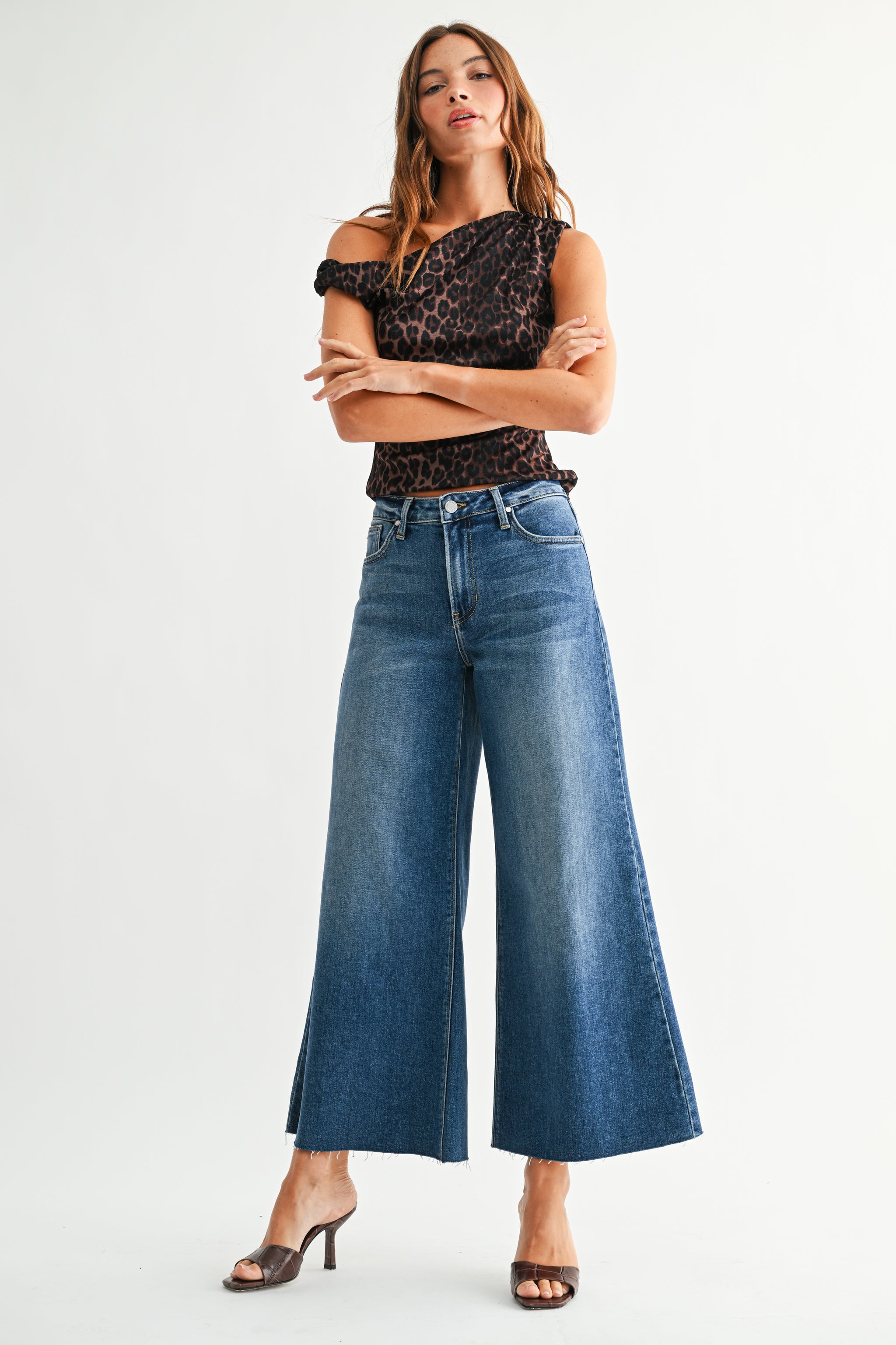 RAN select item Wide flare black denim