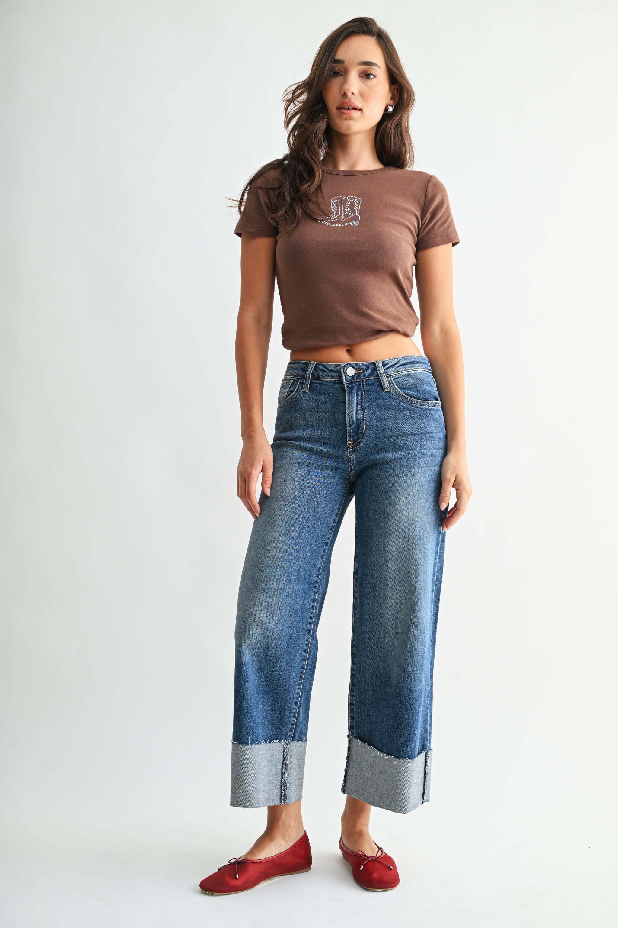The Scissor Cuffed Slim Wide Leg – Just Black Denim