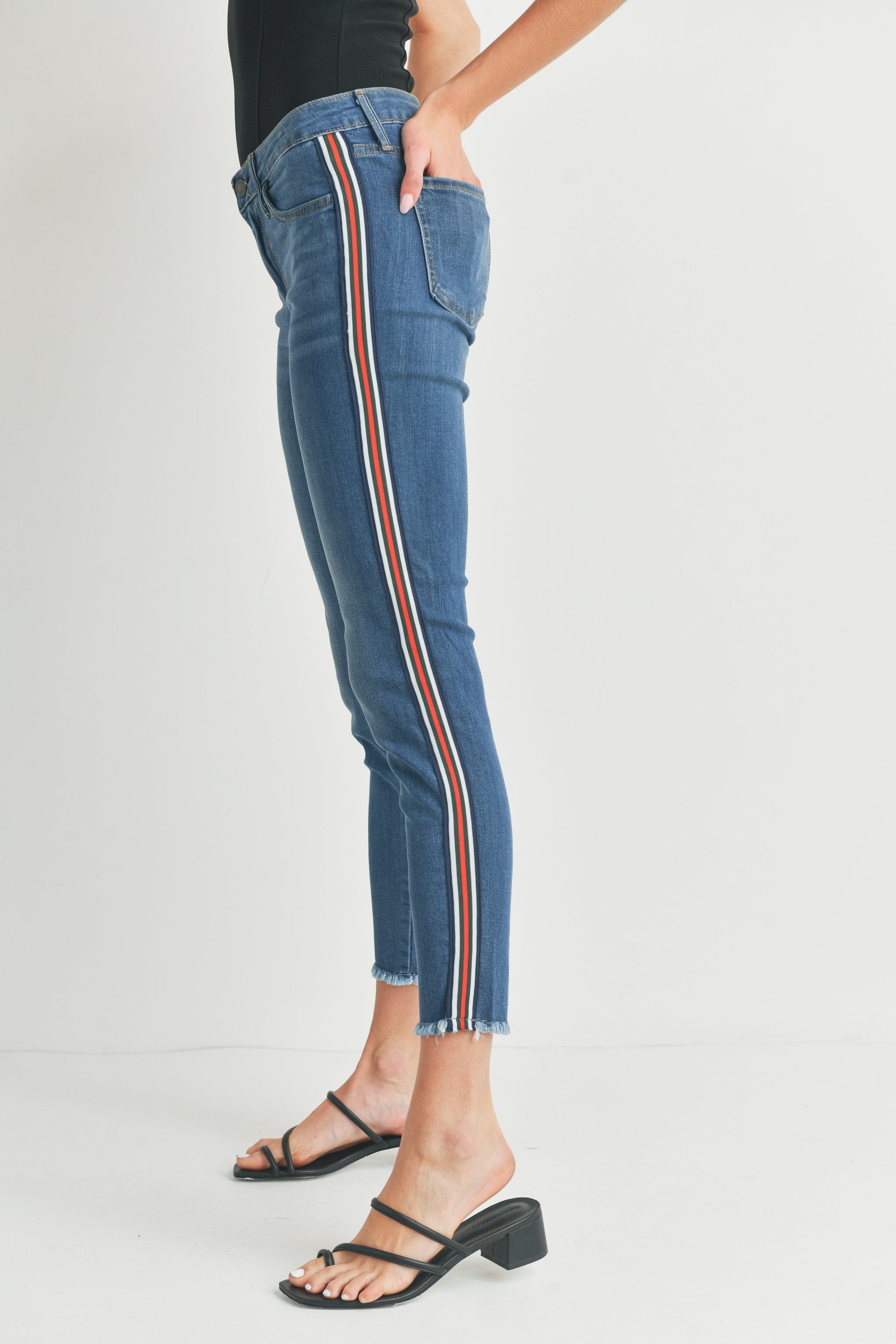 Skinny Jeans Jeans With Red White Stripe Skinny Jeans Blue Jean