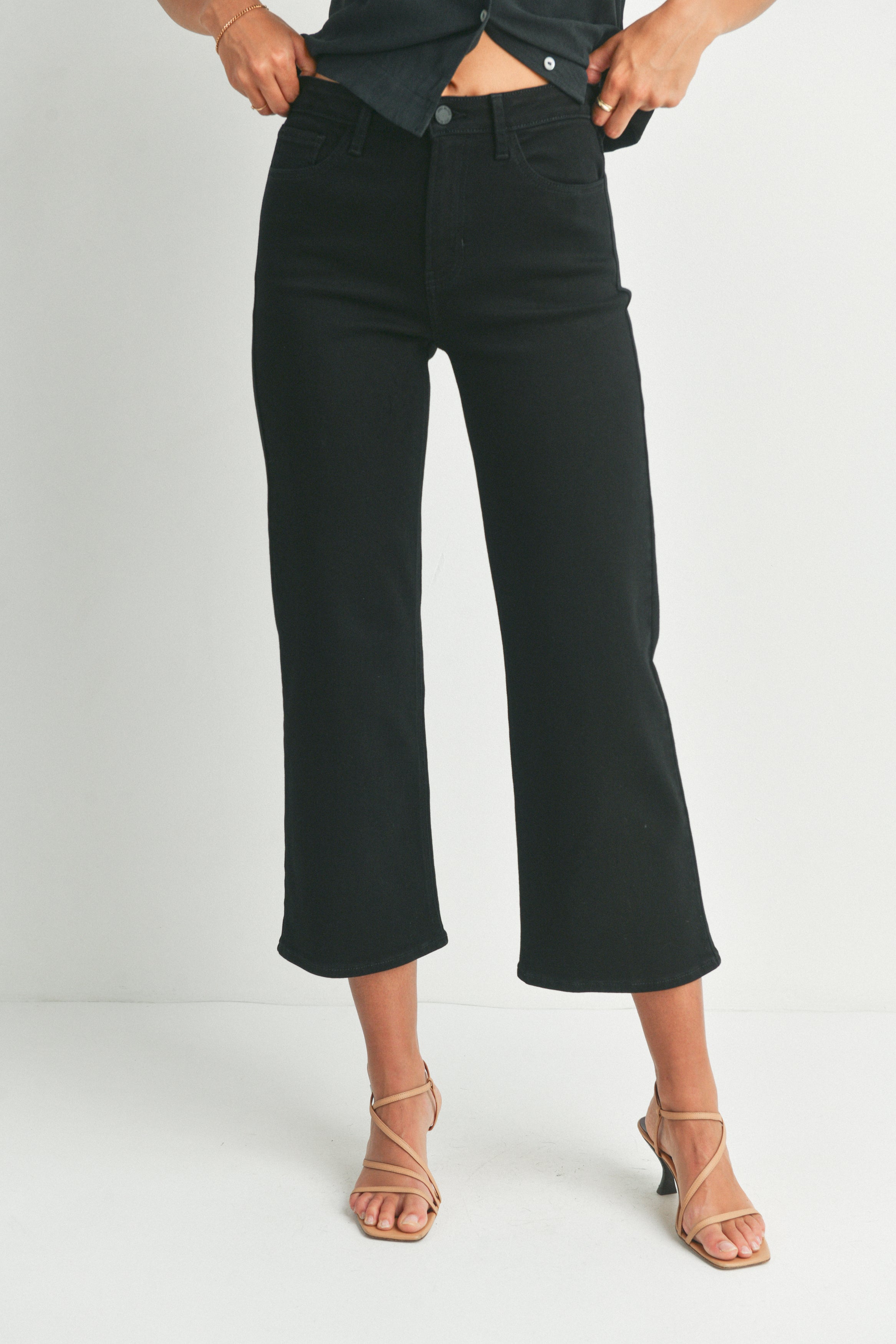 The Slim Wide Leg – Just Black Denim