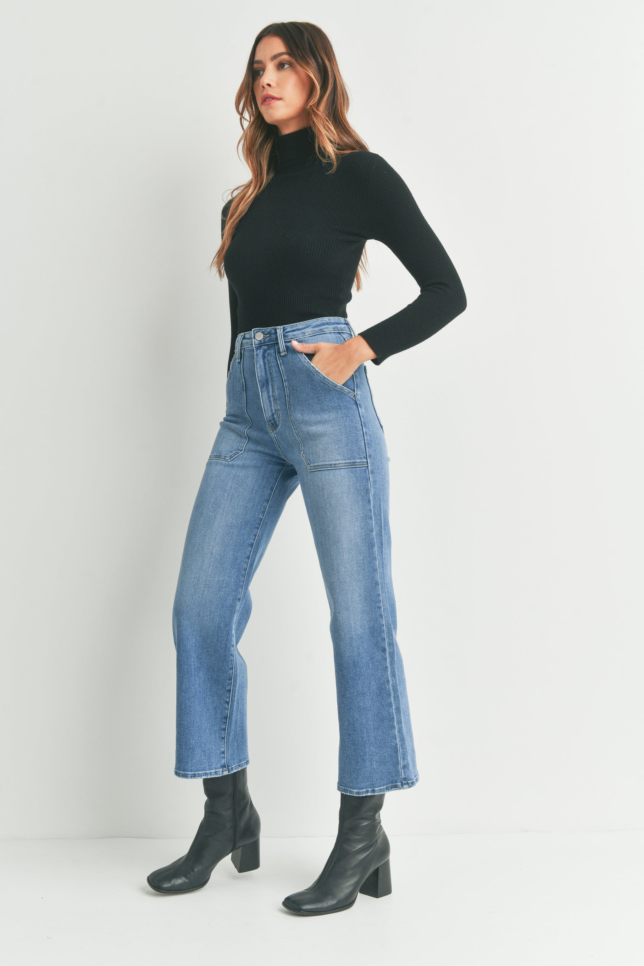 ★ DIAGONAL★ PATCH POCKET DENIM PANTS black DA233PT03BK BOOSTER STRAP PANT BLACK DENIM – trashandvaudeville