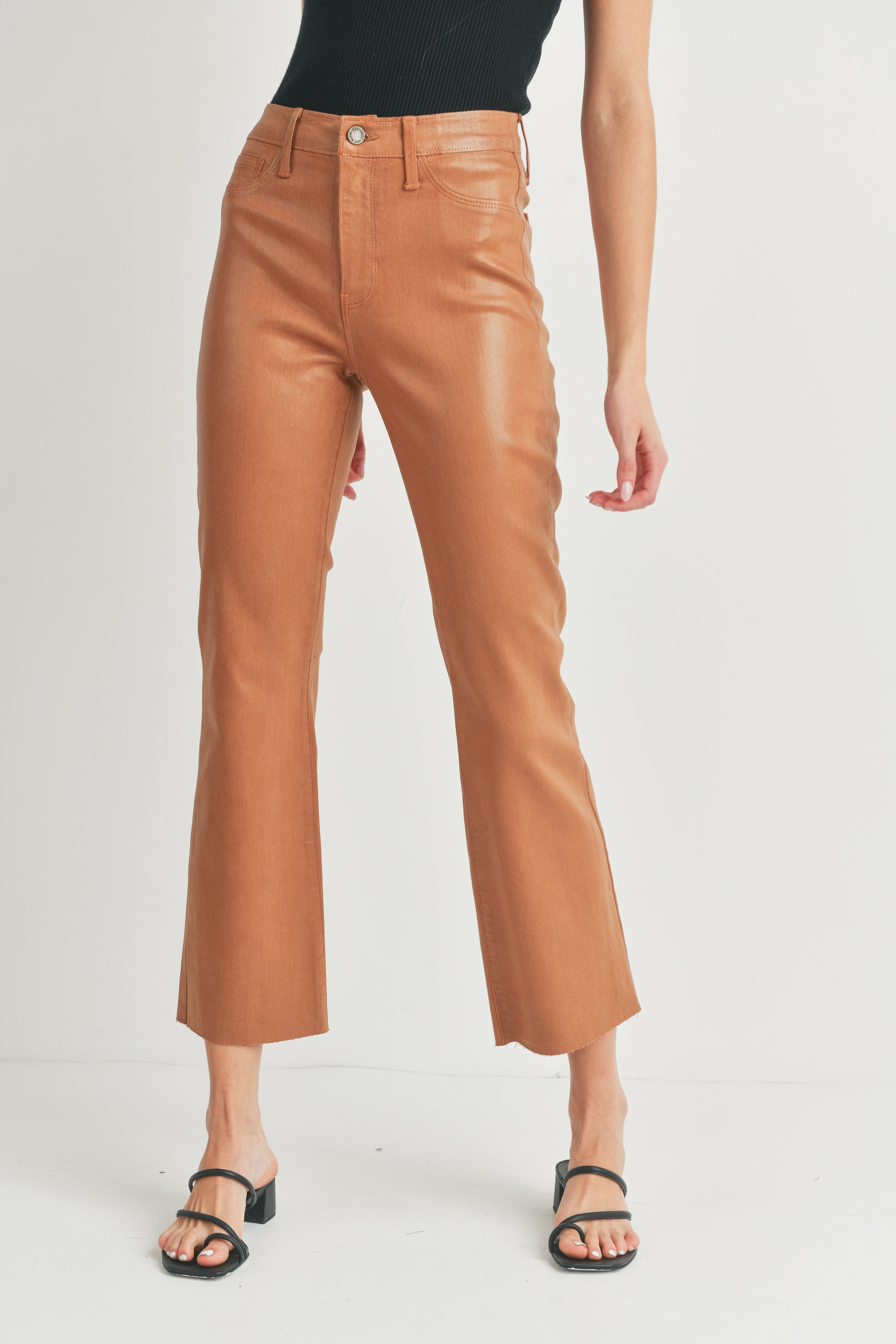 The Coated Kick Flare - Final Sale – Just Black Denim