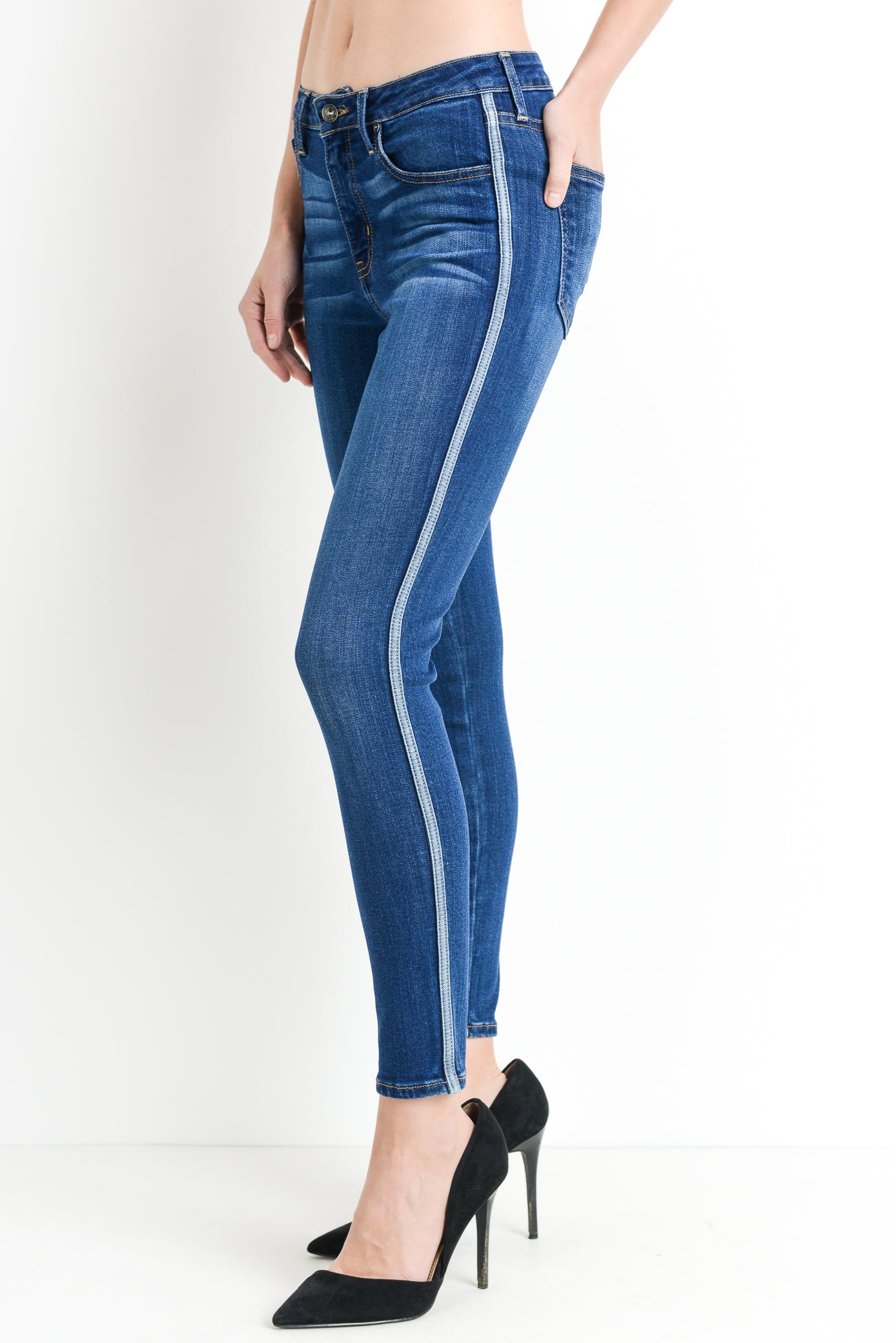 Skinny W/ Side Stripe - Final Sale – Just Black Denim