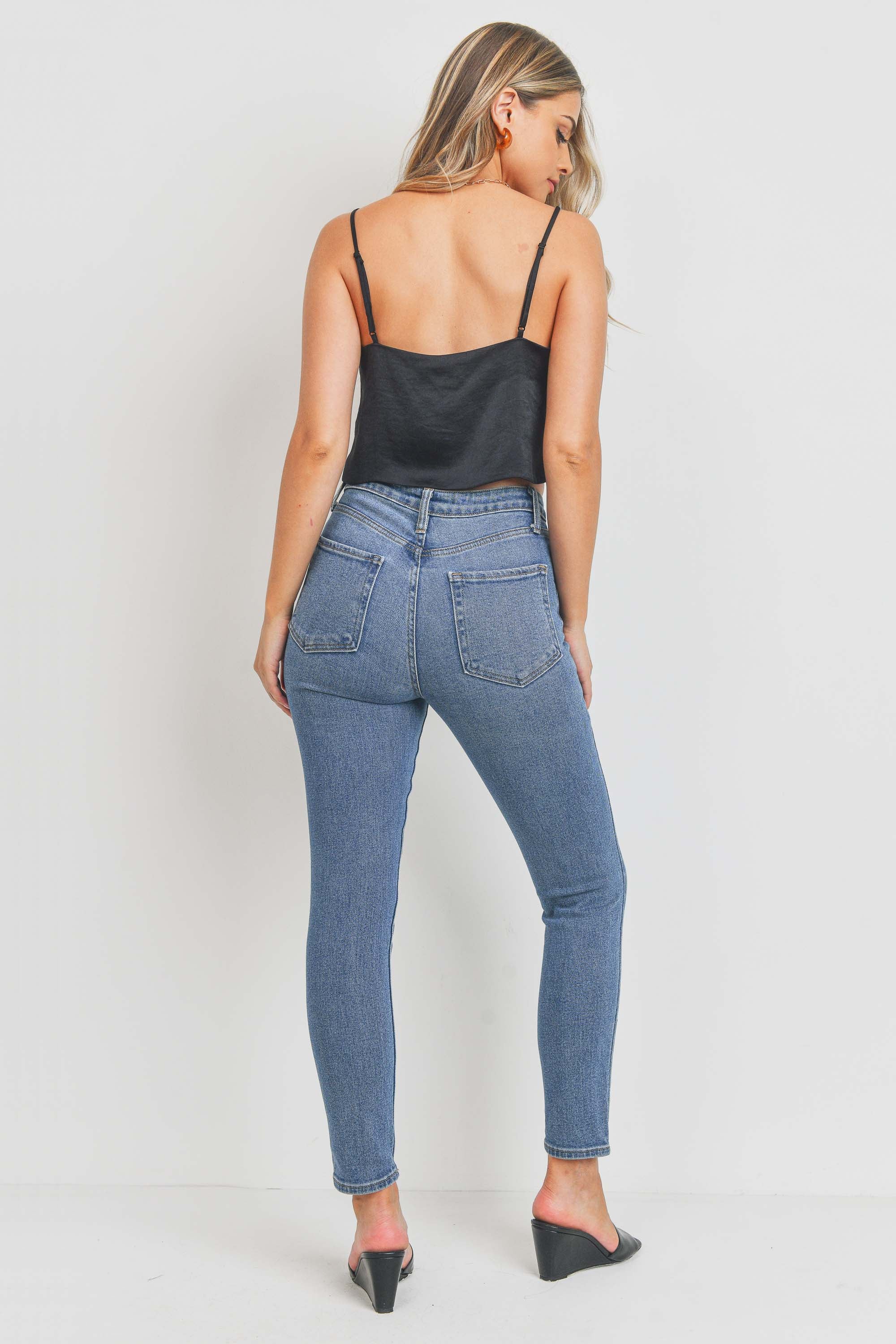 The Vinyl Skinny Just Black Denim