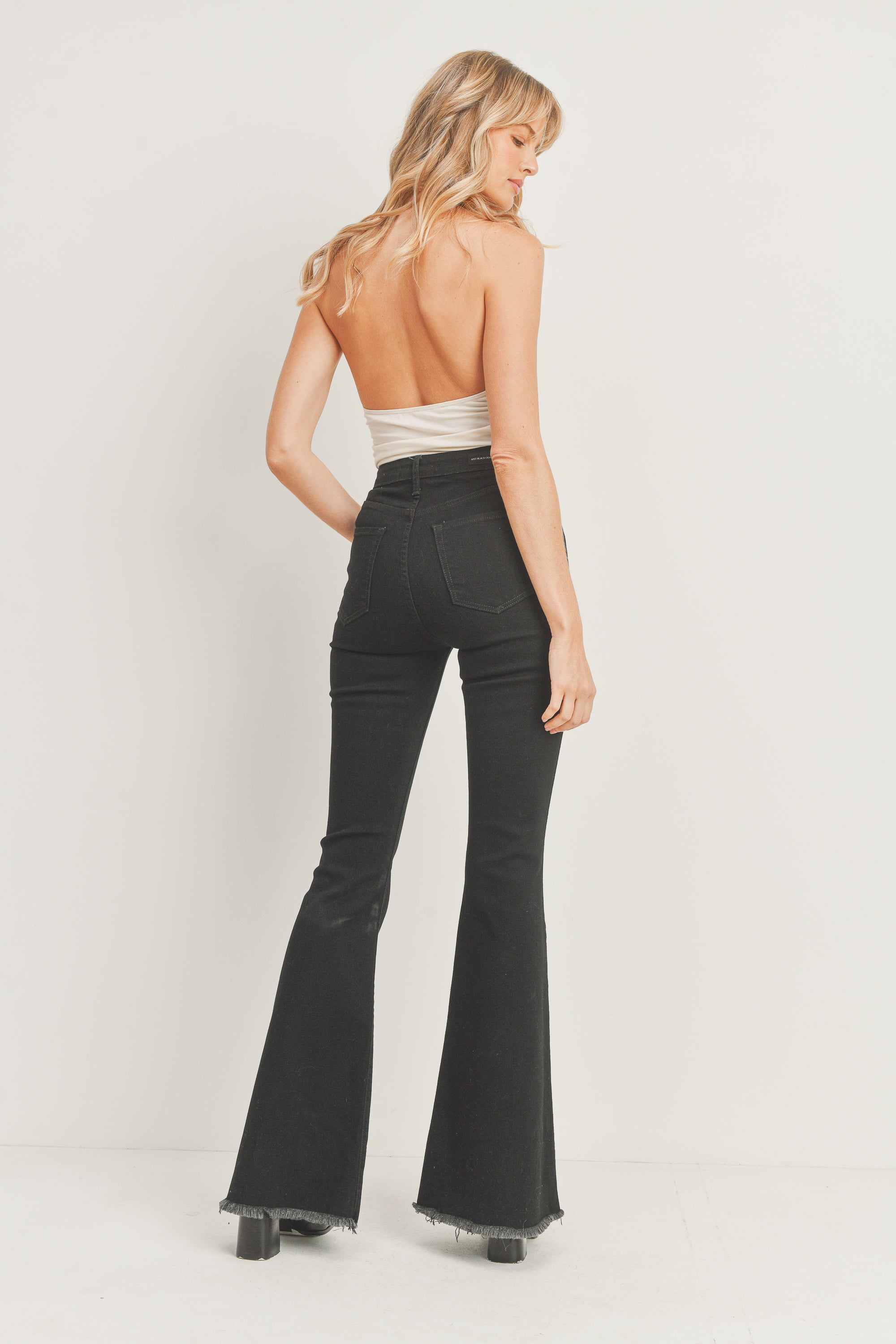 Buy BLUE VERTICAL STRIPES BELL BOTTOM JEANS for Women Online in India