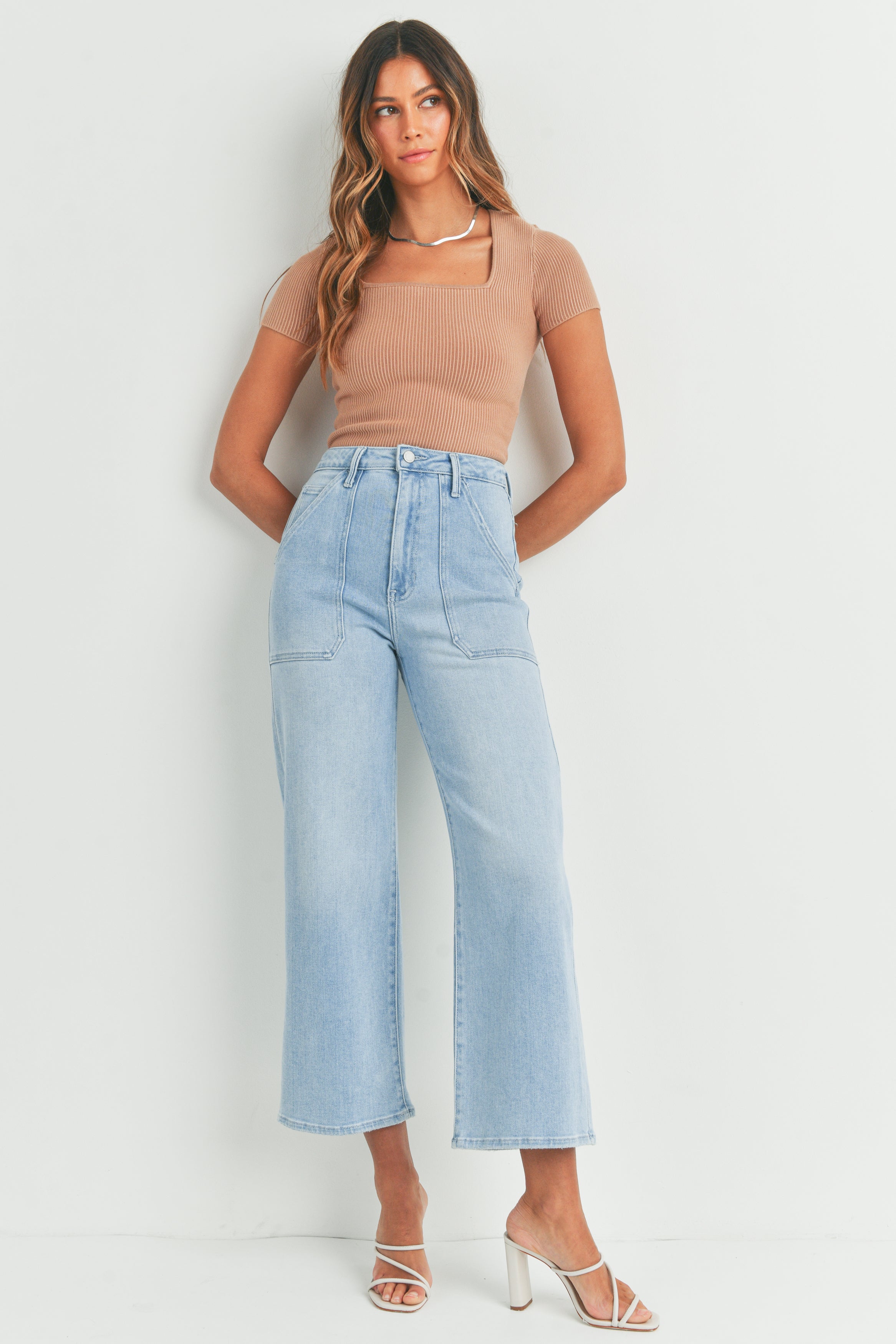 The Patch Pocket Wide Leg – Just Black Denim