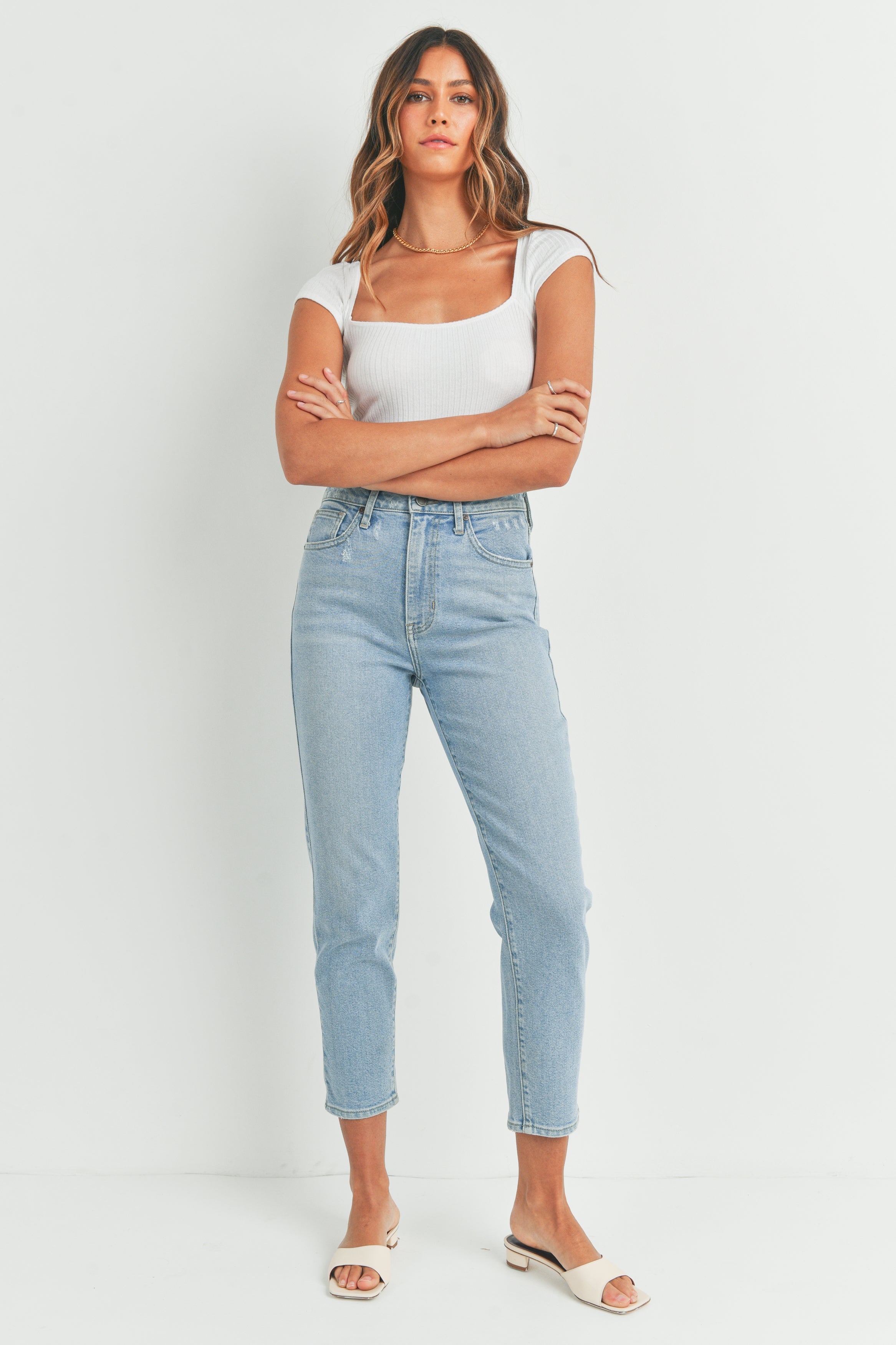 Light Wash High Waisted Mom Jeans