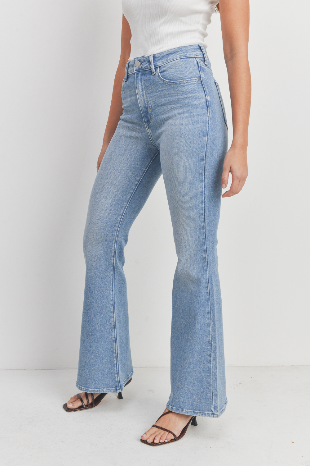 Moon City - High Waist Flared Jeans | YesStyle